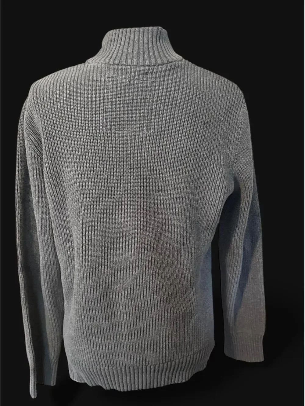 American Rag CIE Men’s Gray 100% Cotton Rib Button Pullover Sweater size M